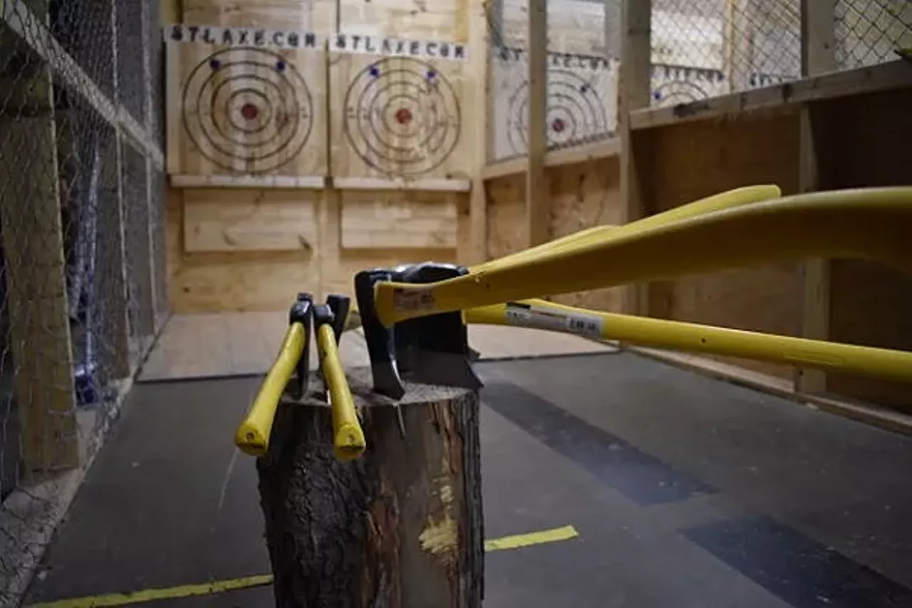 Throw an axe STL Axe Throwing (1862 Scherer Parkway, St. Charles; 888-321-2937) Chucking an axe can be a lot of fun and a great stress reliever. And it's certainly not something to do while you're drunk, so take your sober self to STL Axe Throwing and check it out. Check it out here. Photo by Daniel Hill