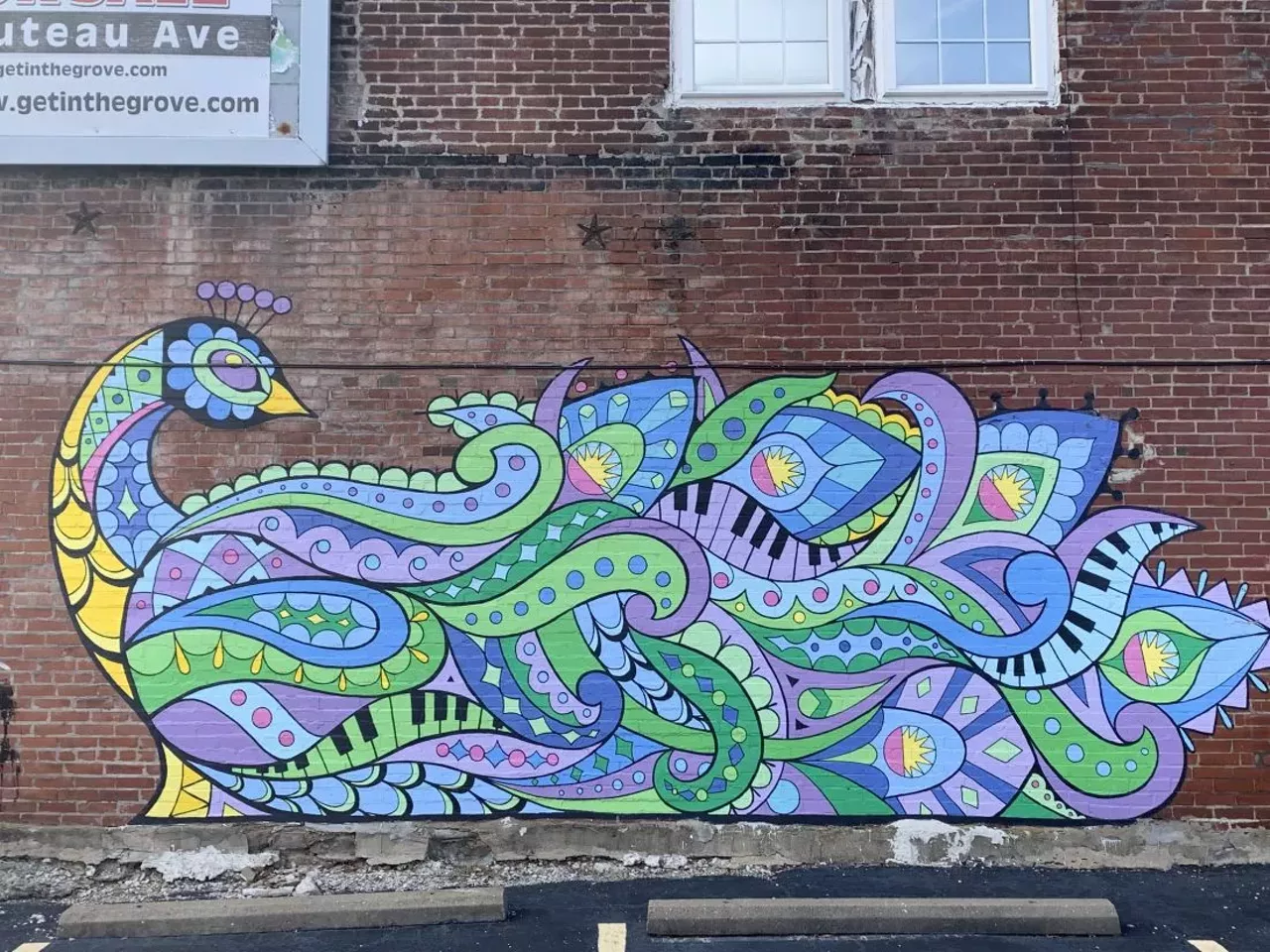 &#148;Piano Peacock&#148; The Grove (4185 Manchester Avenue) Art by artist Grace Mccammond and St. Louis community members Photo credit: Riverfront Times / @riverfronttimes on Instagram