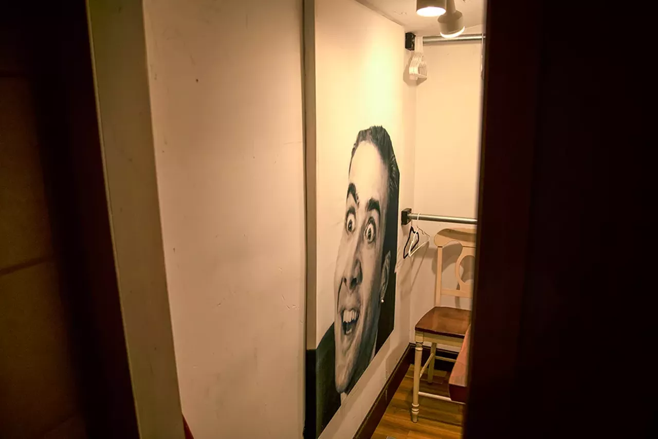 There's even a print of Cage in the closet.