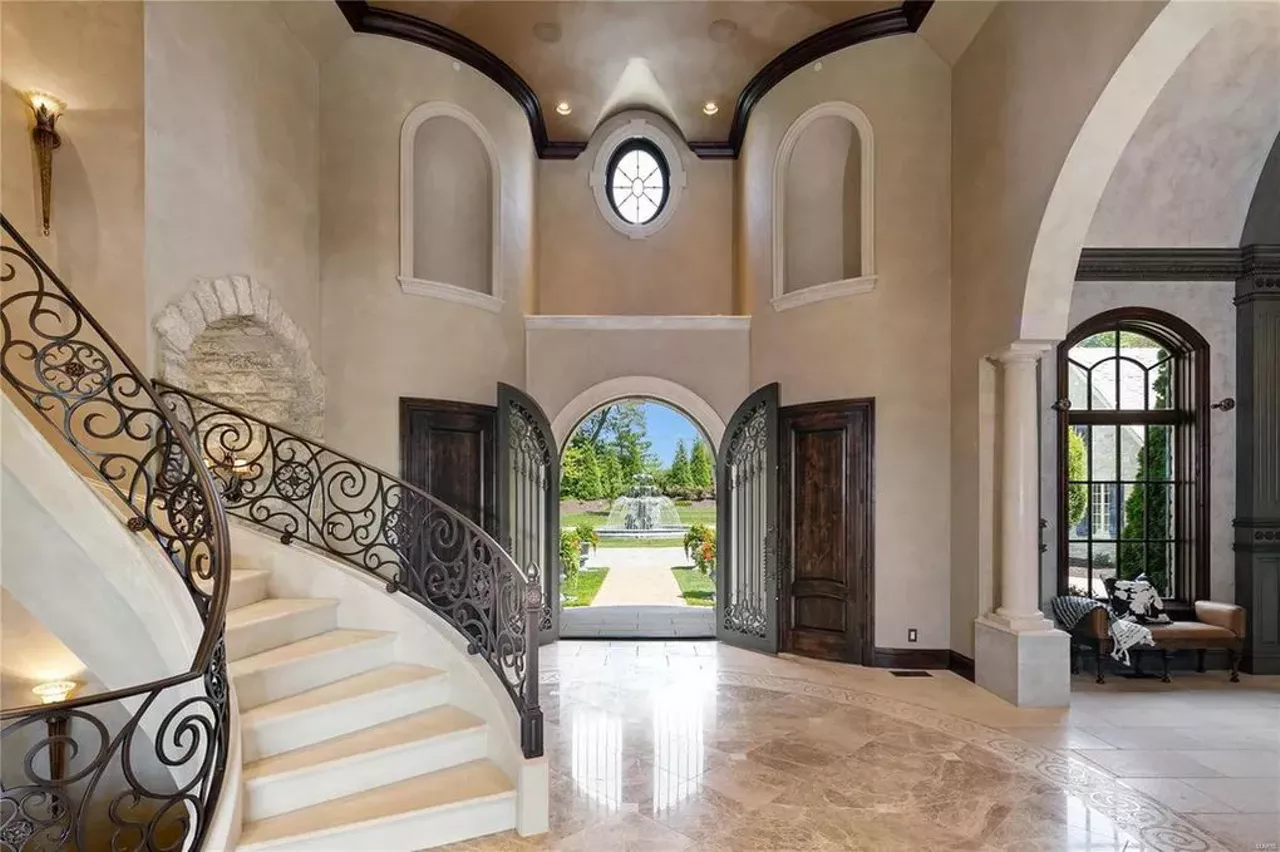 1705 N Woodlawn Ave, Ladue, MO 63124 $13,000,000 This is currently the most expensive house on the market in St. Louis. With seven bedrooms and thirteen bathrooms, there is much to explore on this property. In addition to 30,000 square feet of living space, there is a pool, a pond and an absolutely massive garage. Visit the listing page here. Photo credit: Realtor.com