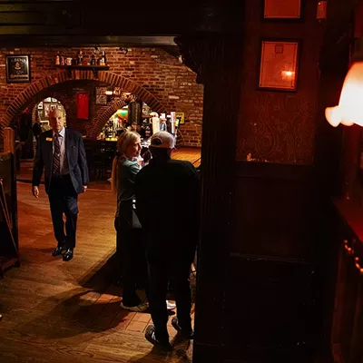 Patrons enjoy a mellow weeknight.
