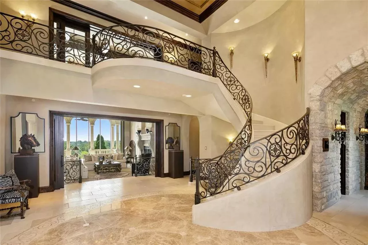 1705 N Woodlawn Ave, Ladue, MO 63124 $13,000,000 This is currently the most expensive house on the market in St. Louis. With seven bedrooms and thirteen bathrooms, there is much to explore on this property. In addition to 30,000 square feet of living space, there is a pool, a pond and an absolutely massive garage. Visit the listing page here. Photo credit: Realtor.com