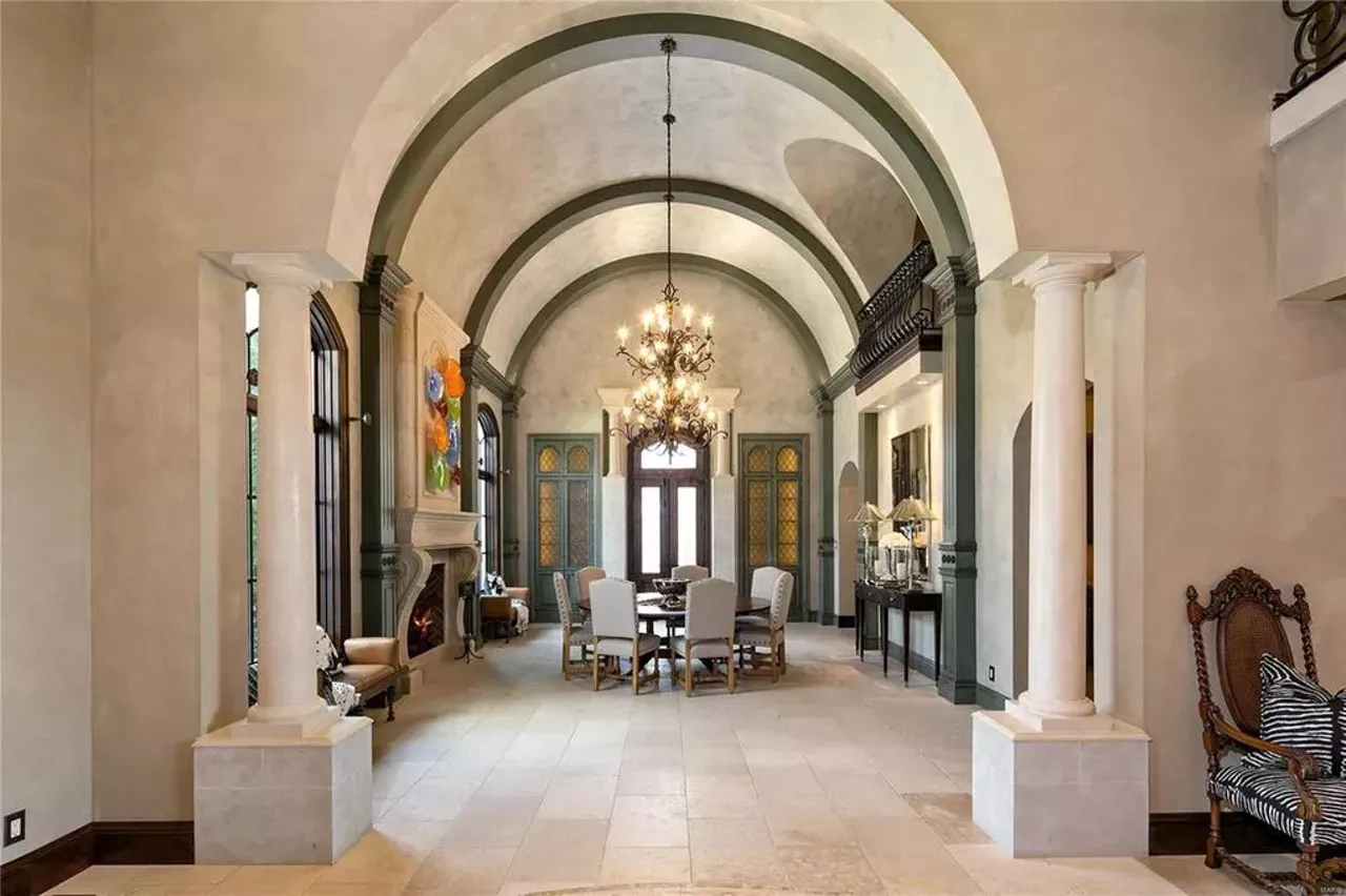 1705 N Woodlawn Ave, Ladue, MO 63124 $13,000,000 This is currently the most expensive house on the market in St. Louis. With seven bedrooms and thirteen bathrooms, there is much to explore on this property. In addition to 30,000 square feet of living space, there is a pool, a pond and an absolutely massive garage. Visit the listing page here. Photo credit: Realtor.com