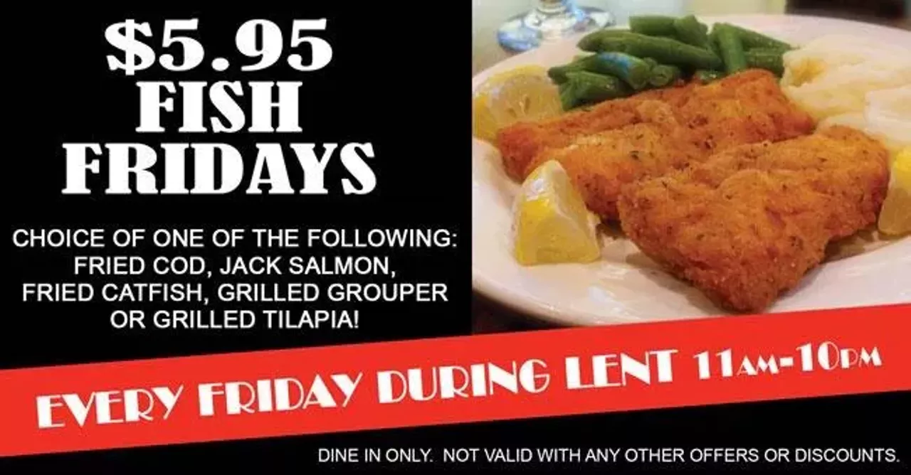 The Best Fish Fry for Bargain Hunters Pietro's Restaurant (3801 Watson Road; 314-645-9263) The Pietro Family has reigned over St. Louis for for more than three decades by serving up unapologetically American-style Italian comfort dishes like veal parmigiana, chicken piccata and sweet Italian-dressed salads. But every Friday during Lent, Pietro's Restaurant will be offering $5.95 Fish Fridays. Your choice of fish is served with green beans and mashed potatoes. The deal is dine-in only and runs from 11 a.m. to close. It's the cheapest fish fry special we've come across all year. Find out more here. Photo credit: image courtesy of Pietro's Restaurant