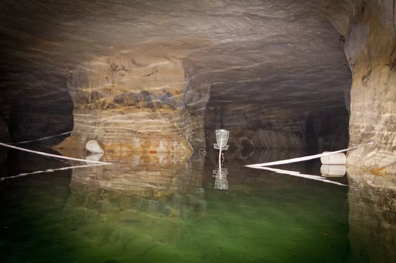 Crystal City Underground, a subterranean sports and entertainment complex, lost a portion of its Frisbee golf course to rising waters inside the abandoned mine.