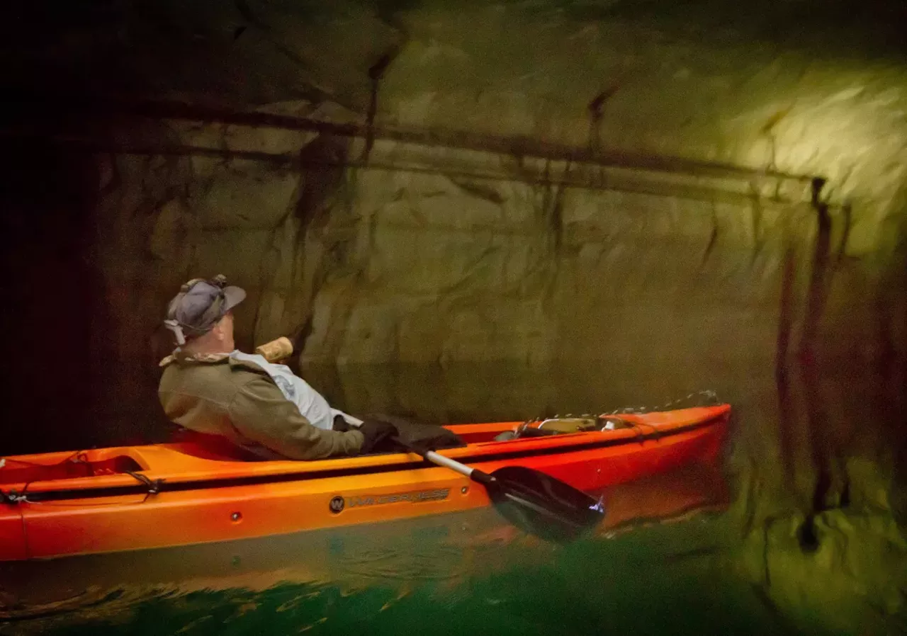 Marsan examines decaying pipes in a section that he doesn't take the public because he believes it's too dangerous.