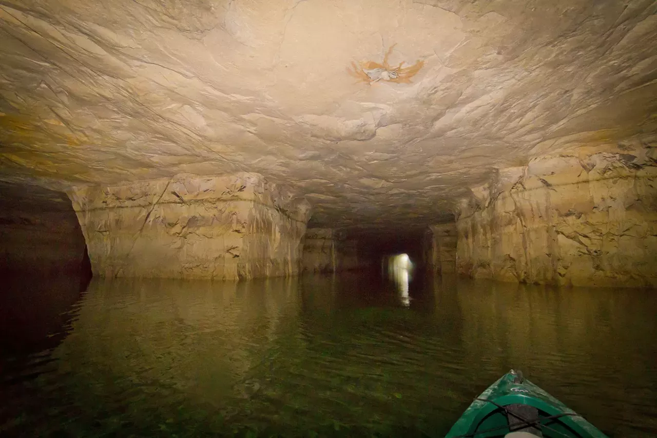 The view from the air shaft toward the emergency escape exit.