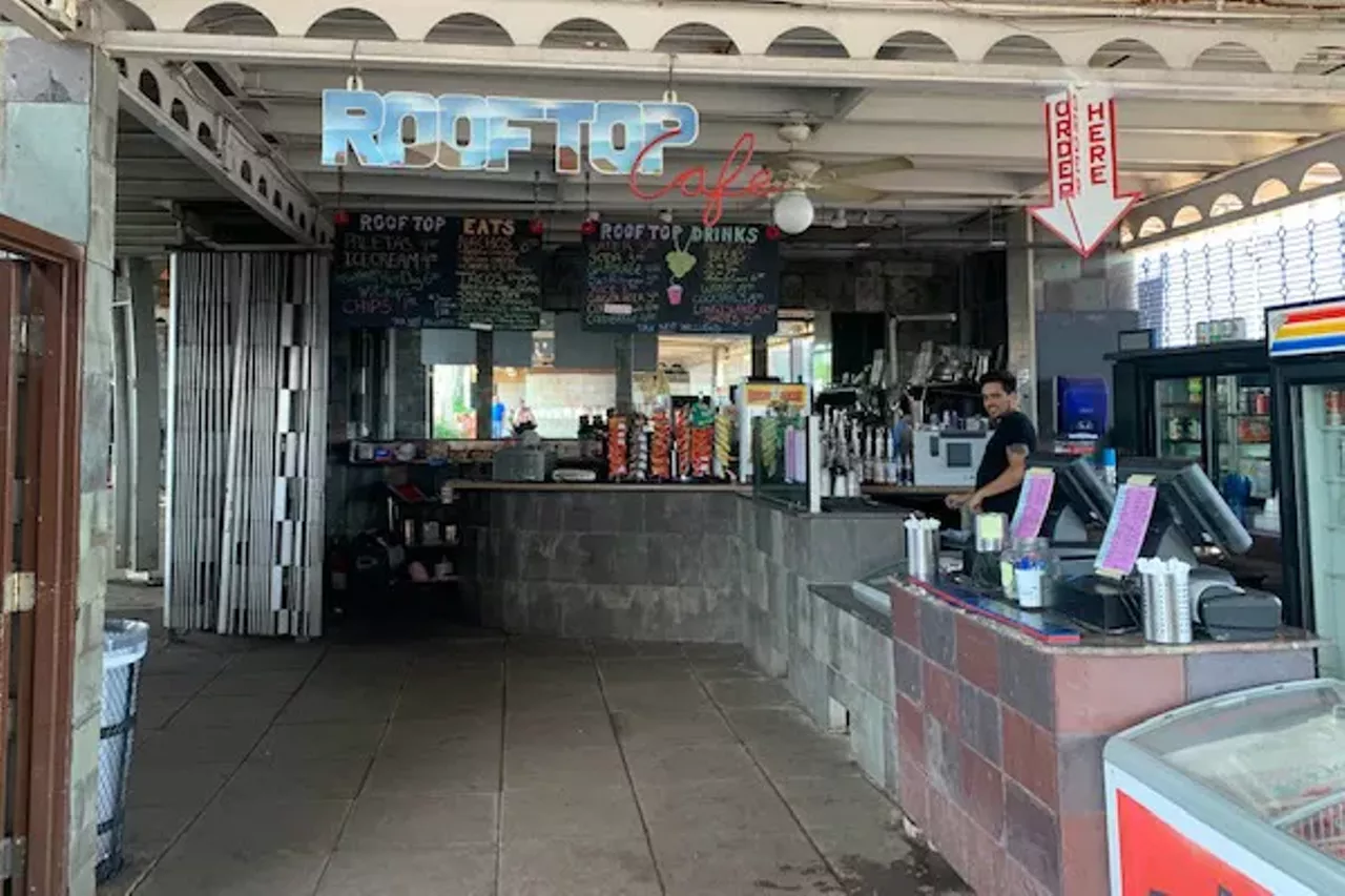Rooftop Bar at the City Museum (750 N. 16th Street; 314-231-2489) If you've paid to the extra $5 to get to the roof of the City Museum in summer, not only are you smart but you've also just gained access to one of the most exclusive bars in town. The cafe on the roof here will not only give you some great food with a killer view, you can also kick back and have a drink and look down on the city. Photo credit: Jaime Lees