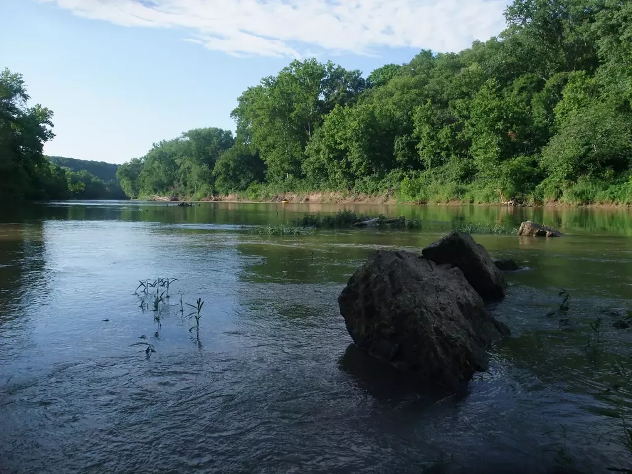 Meramec State Park 670 Fisher Cave Drive Sullivan, MO 63080 (573) 468-6072 Estimated drive time: 1 hour, 17 minutes. Directions here. If a float trip is calling your name, Meramec River State Park just might be your place. The Meramec River is great for many water activities, including fishing, boating, swimming and rafting. If you want to extend your trip, Meramec River State Park also boasts a campground, cabins and a hotel.