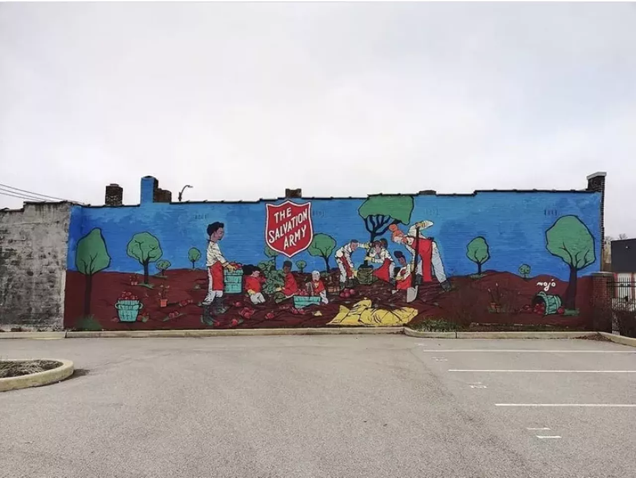 The Salvation Army&#146;s representation of community gardening Midtown St. Louis (3038 Washington Boulevard) Art by MOJO and The Salvation Army St. Louis Photo credit: Tracy Jane Weidel / @muralsofstlouis on Instagram