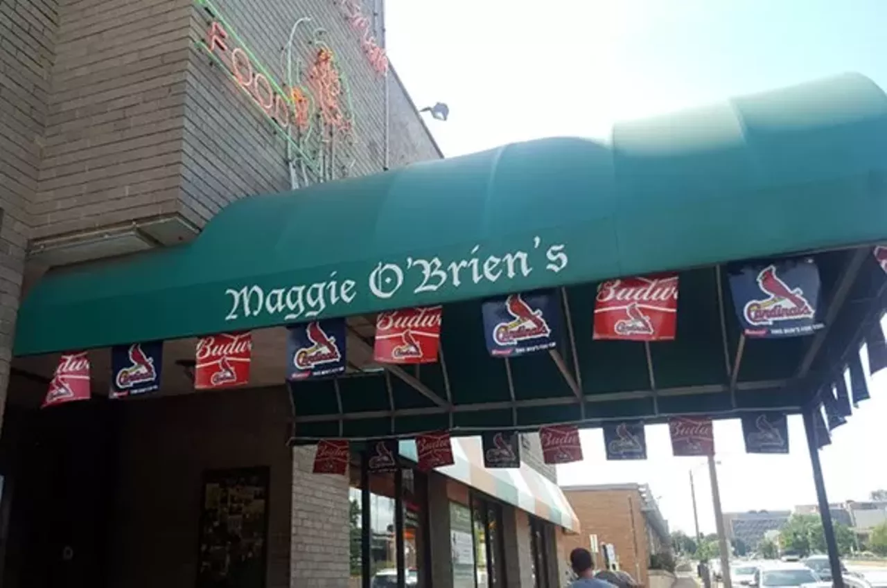 Maggie O'Brien's 2000 Market St St. Louis, MO 63103 Maggie O&#146;Brien's touts live music and offers a ton of TVs for watching sports, even if you can't make it to the game. Maggie's is open till 3 a.m. on Fridays and Saturday, and 'til 1 a.m. Tuesday to Thursday. While it's a bit of a hike to Busch Stadium from here, it's the perfect distance from Scottrade Center to facilitate pregaming before catching a Blues game. Drinks are reasonably priced and the kitchen offers some Irish-inspired bar food for those looking to have a bite to eat as well. --Text and photo by Kavahn Mansouri