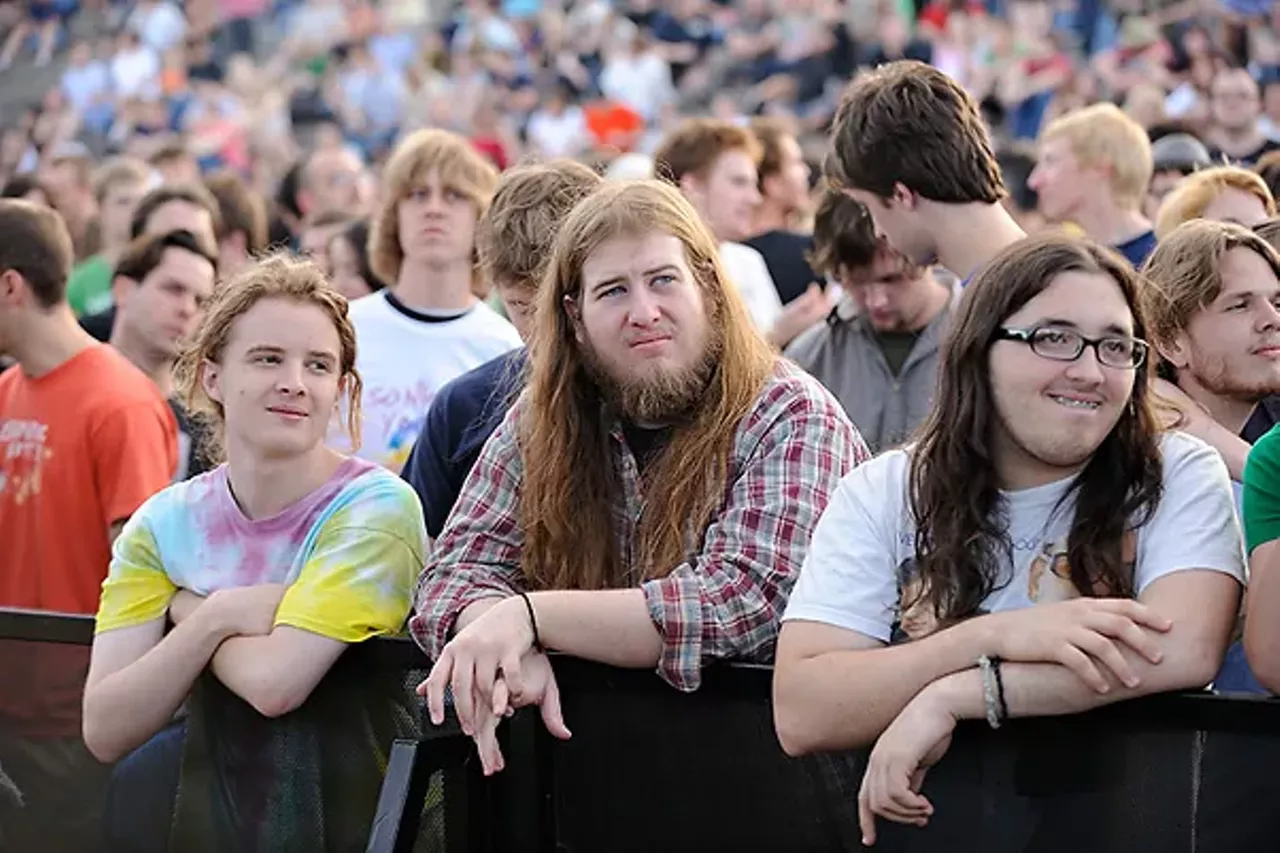 Duuuuuuudes, we get you. From the Sonic Youth show beneath the Arch on July 17. See more photos.