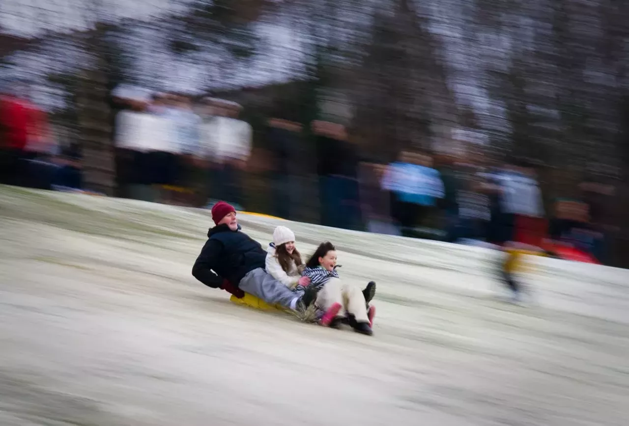 Deer Creek Park 3200 N. Laclede Station Rd. St. Louis, MO 63143 (314) 645-3600 Don&#146;t let this hill fool you. It may be short, but it&#146;s steep and has various dips, making for a thrilling sledding experience. Photo courtesy of Flickr / fintbo.