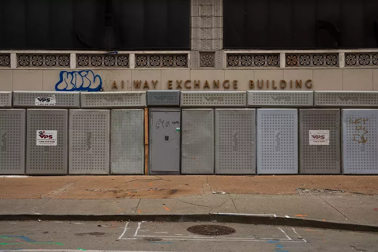 The city's steel plates are meant to block trespassers.