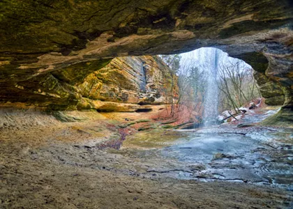 Starved Rock State Park 2668 E. 875th Rd. Oglesby, IL 61348 Estimated drive time: 3 hours, 18 minutes (Directions here) Not far from Garden of the Gods is Starved Rock State Park. Here you'll have eighteen canyons to explore, such as LaSalle Canyon (pictured). Also close are Illinois' 30-mile long Pomona natural bridge, the Little Grand Canyon and Giant City State Park. Photo courtesy of Flickr / Judd McCullum.