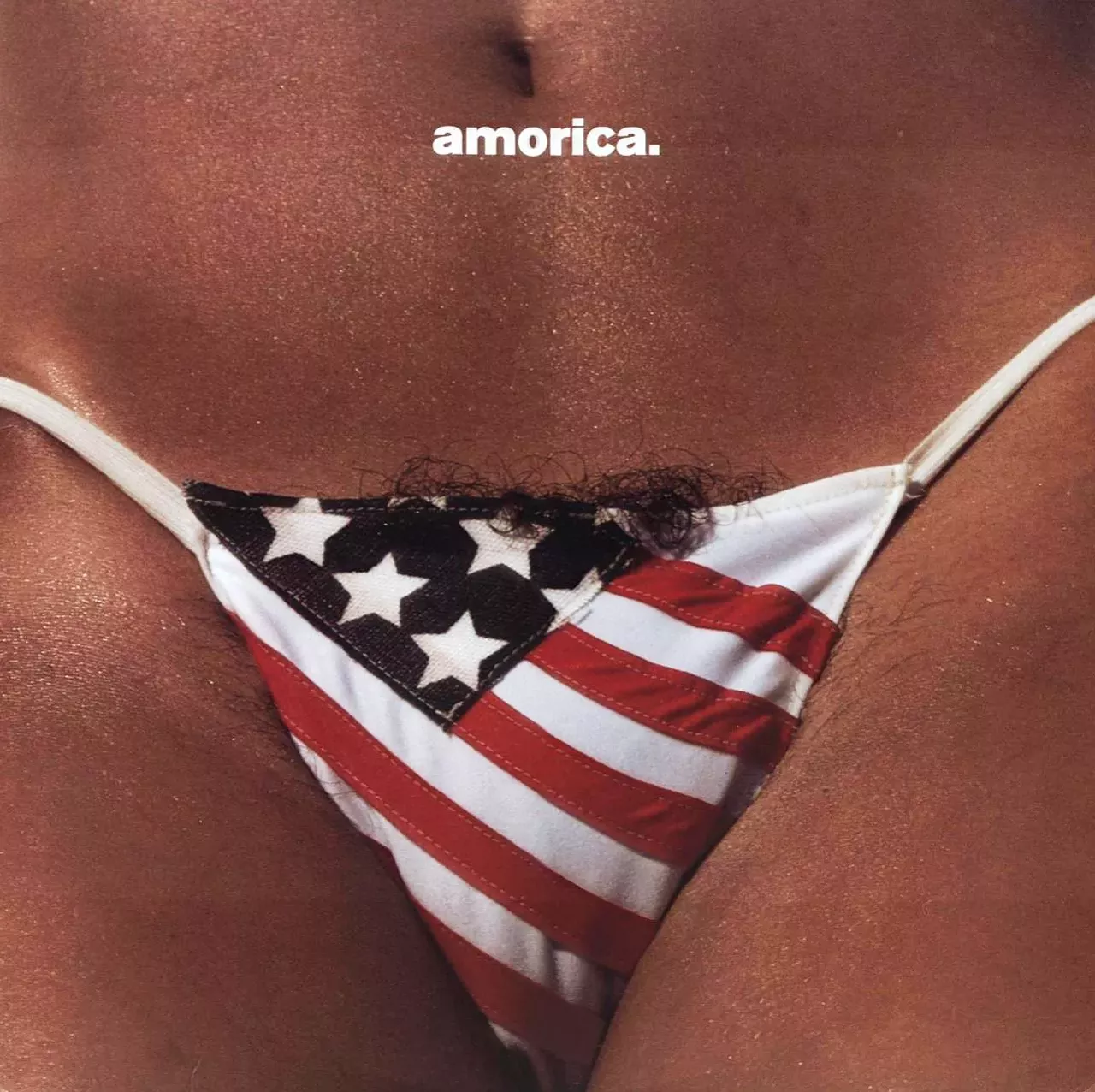 The Black Crowes - Amorica Ah yes, pubes. Amorica by the Black Crowes was released in 1994, but an alternative cover was also issued to help boost album sales among people who didn't want album-cover pubes in their collection. If you didn't know, it's a take off the 1976 Bicentennial issue of Hustler, Larry Flynt's free speech vehicle disguised as a magazine for people who love porn.