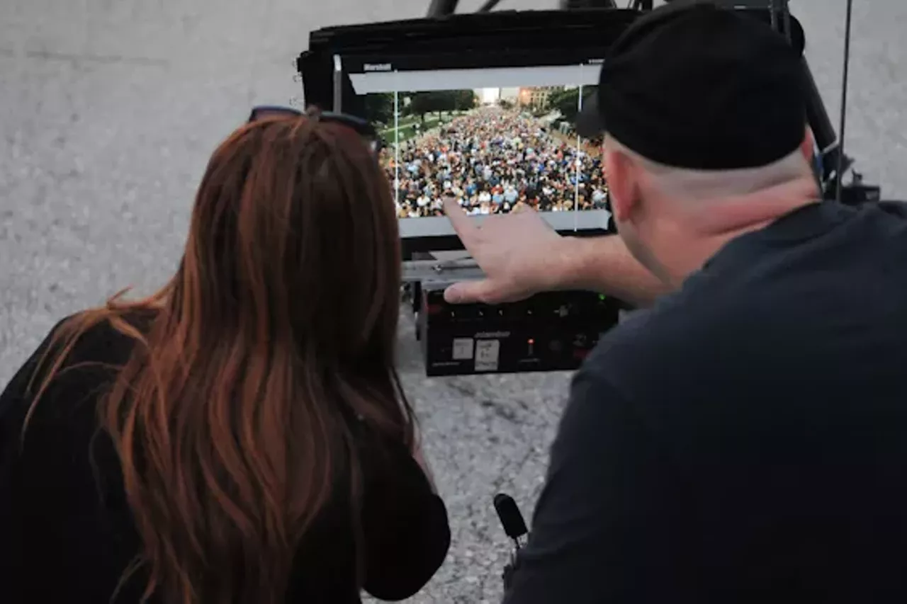 American Idol producers lining up a shot for the show.