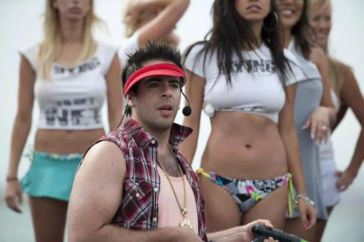 Piranha 3D (2010) Eli Roth went from being the "Bear Jew" in 2009's Inglourious Basterds to a cameo as a wet T-shirt contest MC in Piranha 3D the next year. Watch the trailer on YouTube.