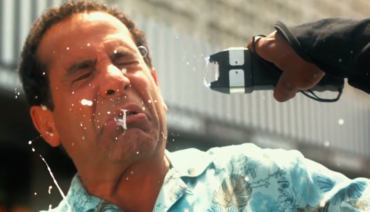 Tased in the movie...