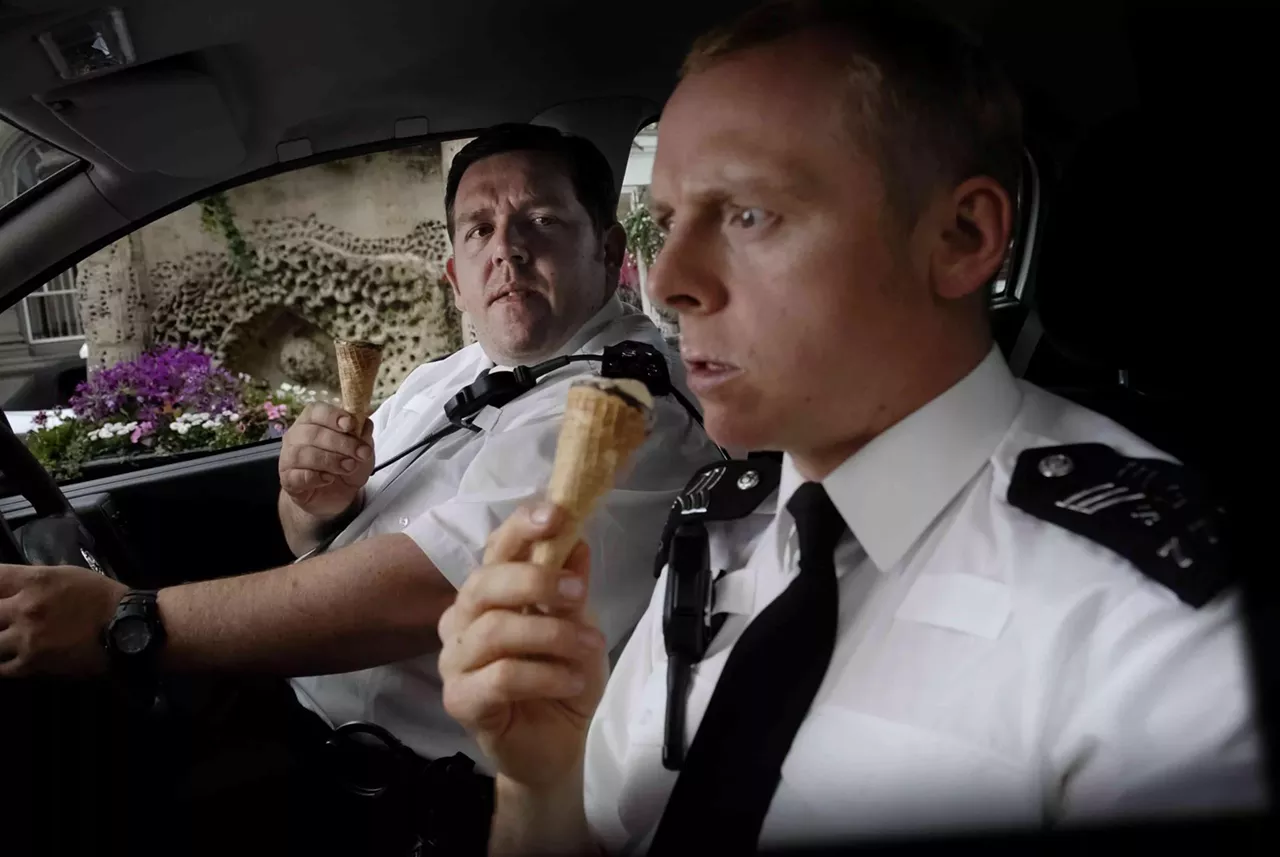 Hot Fuzz (2007) Secretly every buddy cop flick is a platonic love story, and there may be no better on-screen bromance than the one between Simon Pegg and Nick Frost in Hot Fuzz. Add in some explosions and you've got a flick that'll make you cheer, not just for violence, but for friendship. -- Cory Garcia