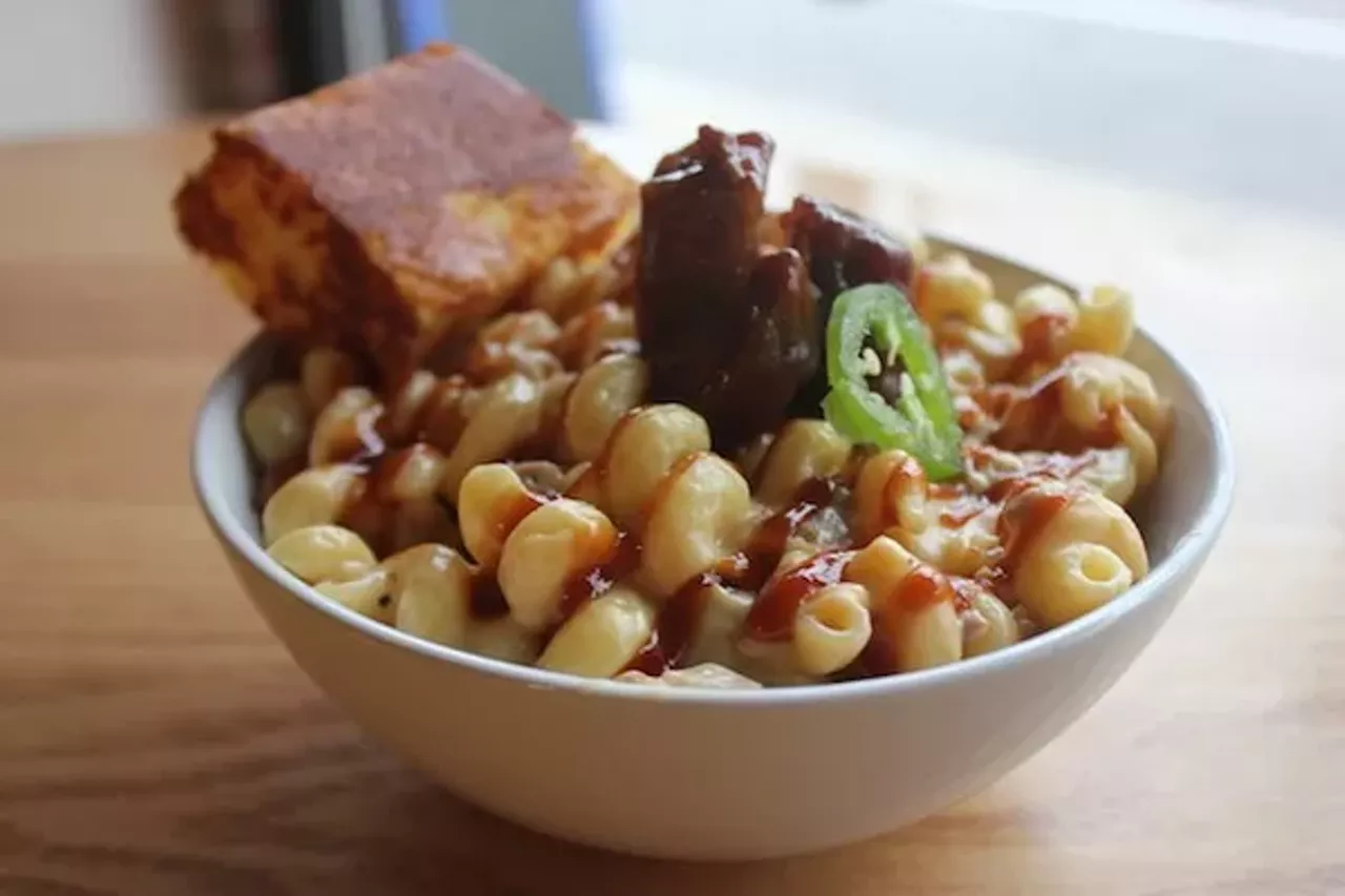 Mak's Pub and Grub 6109 Gravois Ave. St. Louis, MO 63116 (314) 354-8148 Mac and cheese takes center stage at Mak's Pub and Grub. Here you can choose between six creative mac and cheese options, or opt for "the Meltdown," a mac and cheese-stuffed grilled cheese sandwich. There's no way a mac and cheese lover will leave unsatisfied. While still less than a year old, Mak's won first runner-up at this year's inaugural Mac and Cheese Throwdown. Impressive. Photo by Sarah Fenske.