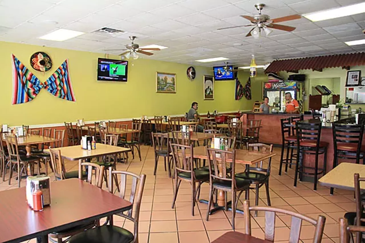 Taqueria El Bronco (2817 Cherokee Street; 314-762-0691) When you walk into Taqueria El Bronco, two TVs playing telenovelas will greet you, so prepare for some drama to go along with your amazing meal. Start with a bowl of chunky guacamole to accompany the basket of complimentary tortilla chips. The menu features standard taqueria food, though a few larger entr&eacute;es are available. It needs to be said and emphasized that the tacos are very, very good, especially with a dash of red or green salsa. Of course, burritos, tortas and quesadillas are all satisfying and go well with the plot twists going down on the TVs.