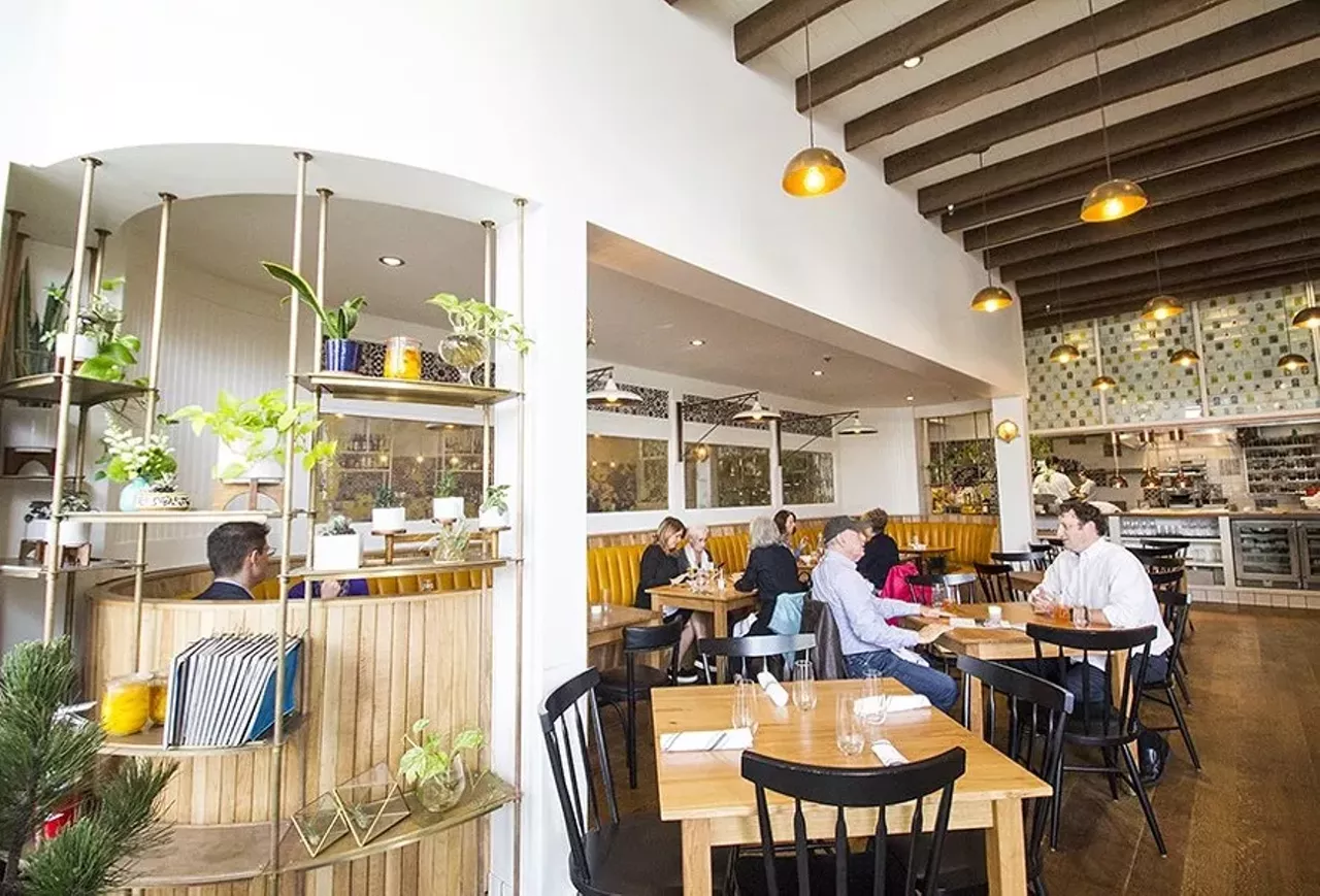 Sardella (7734 Forsyth Boulevard, Clayton; 314-773-7755) "The space is stunningly beautiful, outfitted to look like the Amalfi Coast kitchen of your dreams. Blue and white Mediterranean-inspired tiles cover the walls, vibrant orange banquettes provide seating and jars of preserved citrus sit next to succulents and cookbooks on shelves throughout the room. As a nod to its namesake (sardella is an Italian fish sauce), col
</p>

</div><div class=