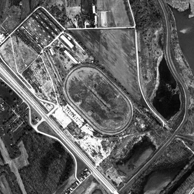 Cahokia Downs aerial view