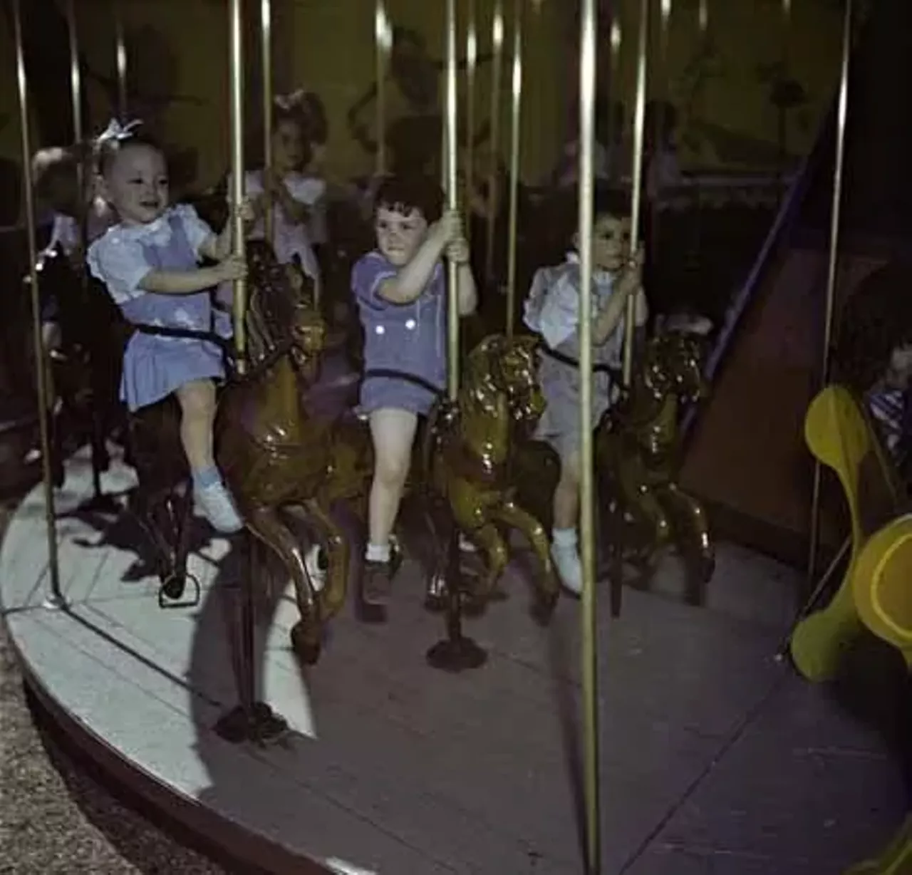 1947. It was later restored and moved to Faust Park, where you can still ride it today.