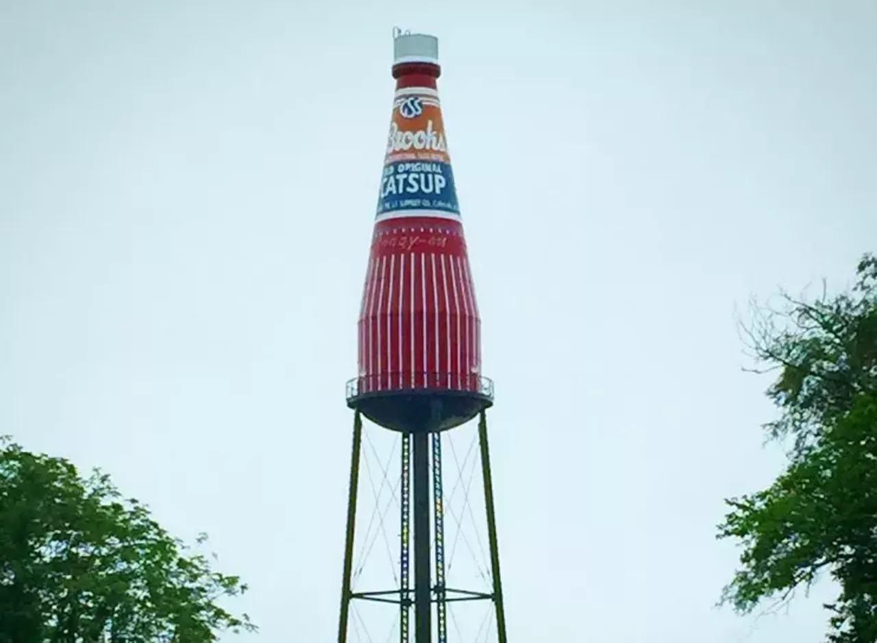 The World's Largest Catsup Bottle While we're on a "world's largest" kick, you might as well venture to the Illinois side and pose with the giant ketchup bottle. Photo courtesy of Instagram / gdenney3.