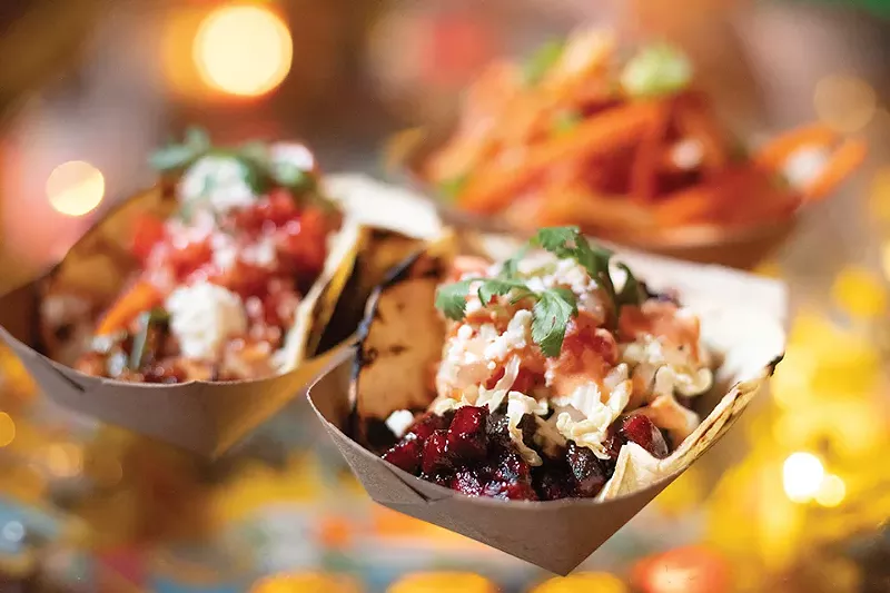 Tiny Chef serves a variety of Korean-inspired fare, like the char siu tofu tacos. - Mabel Suen