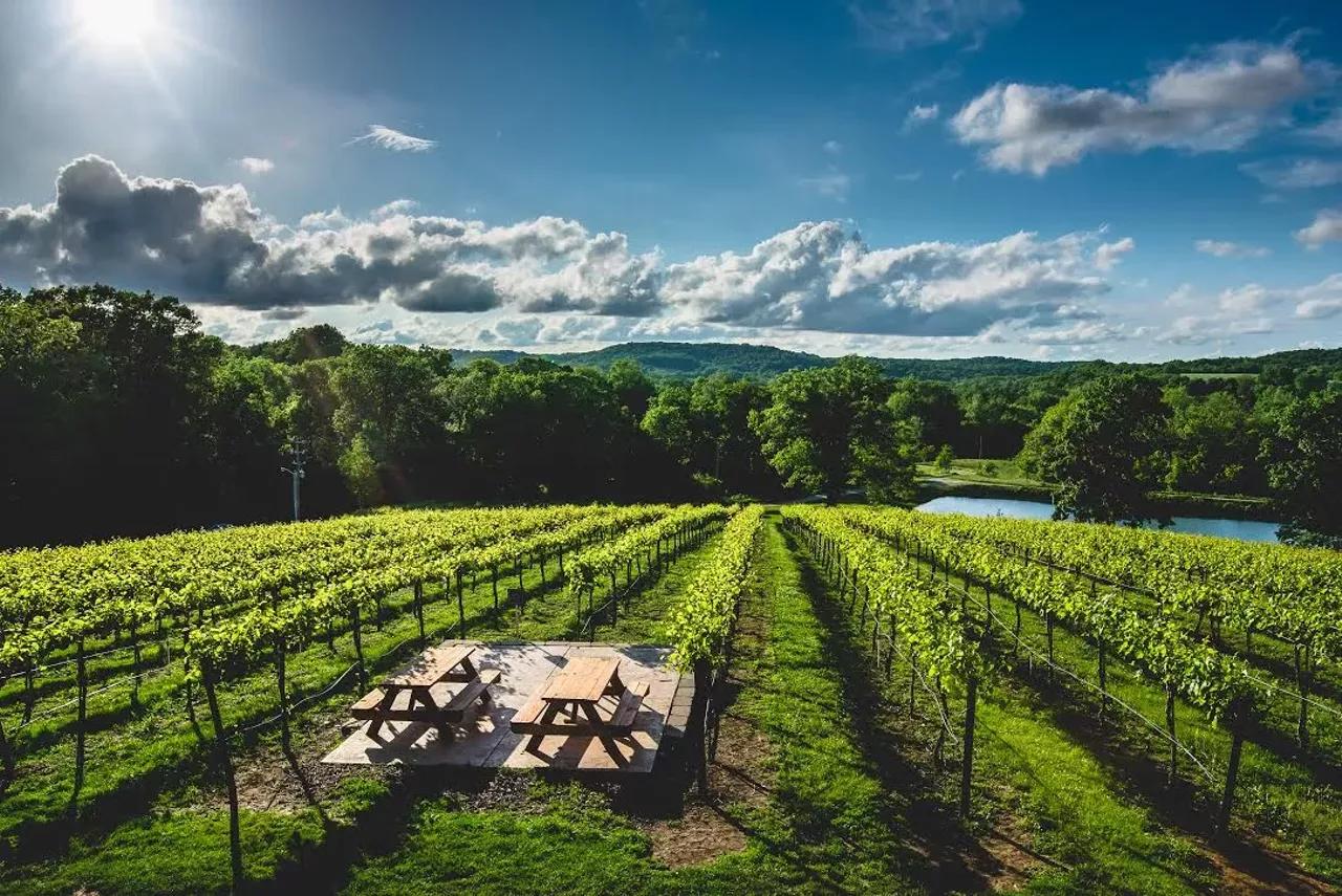 Chandler Hill Vineyards 596 Defiance Rd. Defiance, MO 63341 (636) 798-2675 Estimated drive time: 43 minutes (directions here) "Tuscan-inspired, with a Napa twist and a Missouri soul," Chandler Hill Vineyard is the perfect place for any city dweller to get away for the day. Photo courtesy of Chandler Hill Vineyards.