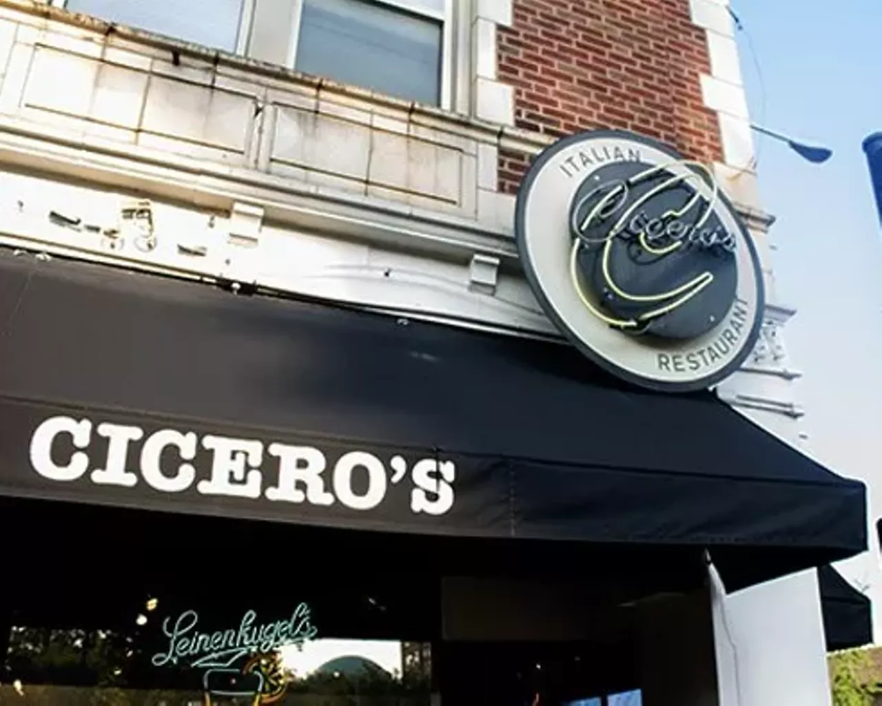 Cicero's 6691 Delmar Blvd. This was the second location of Cicero's, with the first one just down the street still remembered as an important music venue. This location also had a room for performances, but the focus was on the food. The thick-crust pizza was outstanding and Cicero's was on the forefront in offering non-local beers. Photo courtesy of Mabel Suen