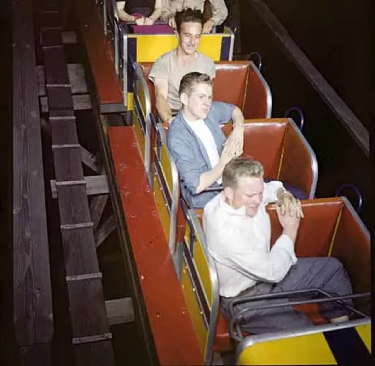 1947. Posing casually on the Comet.