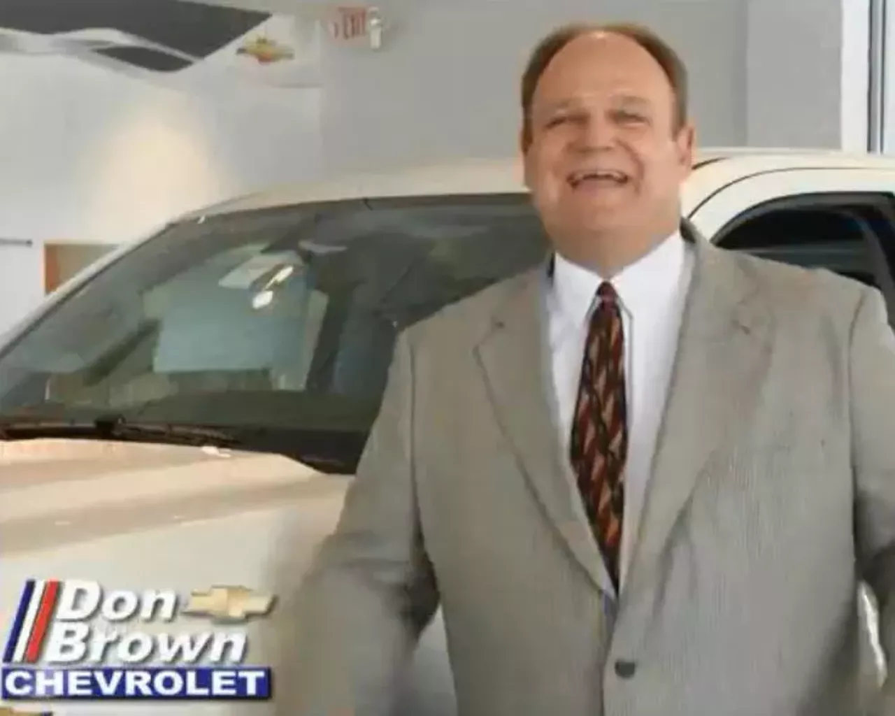 Don Brown This friendly fella has been on our televisions for decades. His smiles just make us want to buy a car from him. Luckily, we always knew where to find him, as his name seemed to be Don BrownAtTheEntranceToTheHill. Photo courtesy of YouTube