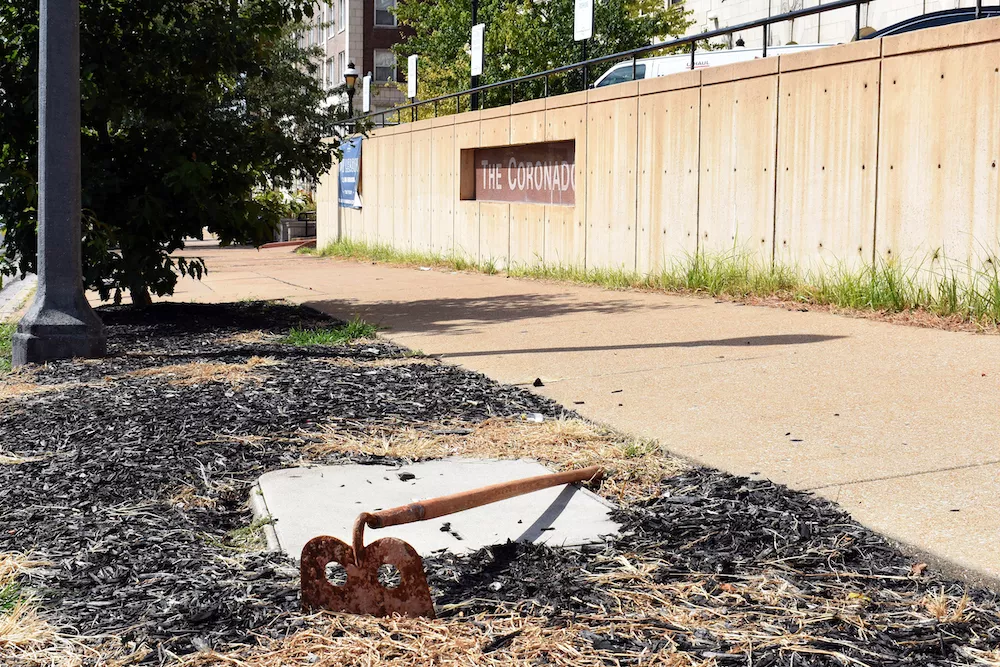 A rusty gardening tool sits in front of the Coronado - MONICA OBRADOVIC