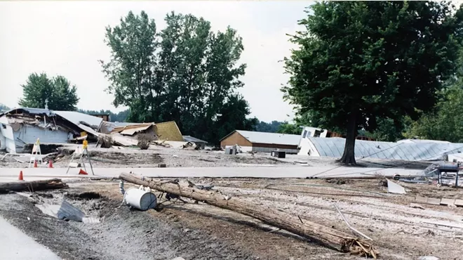 Cedar City, Missouri, was completely destroyed in the flood.