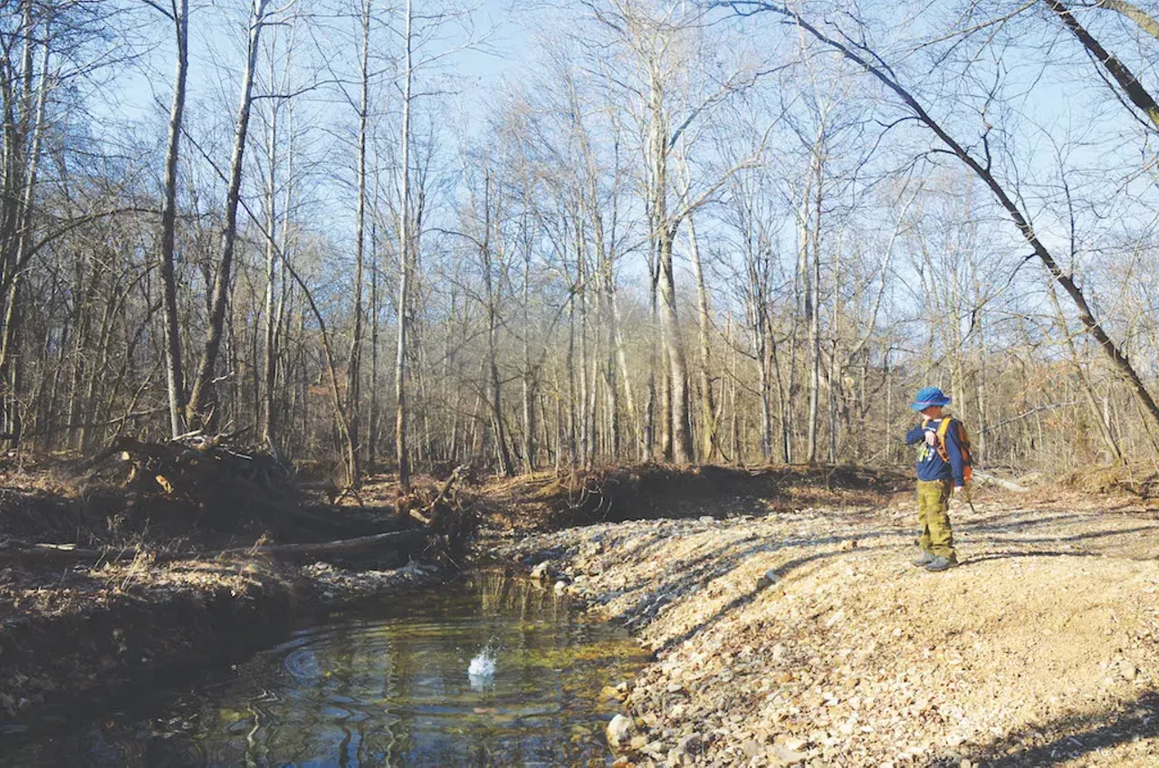 4. Cuivre River, Lone Spring Trail West of St. Louis; Missouri State Parks info Says Schrenk, &#147;Cuivre River State Park, about 30 miles north of St. Charles, is one of Missouri&#146;s largest state parks. The Lone Spring Trail is a moderate four-mile hike through deep, peaceful forest. Stop at an idyllic creek crossing, take a side trip to a picturesque lake, even camp overnight in the wilderness at one of the prettiest backpacking sites around. There&#146;s even a spring close by where you can filter water.&#148; Photo by Kathy Schrenk