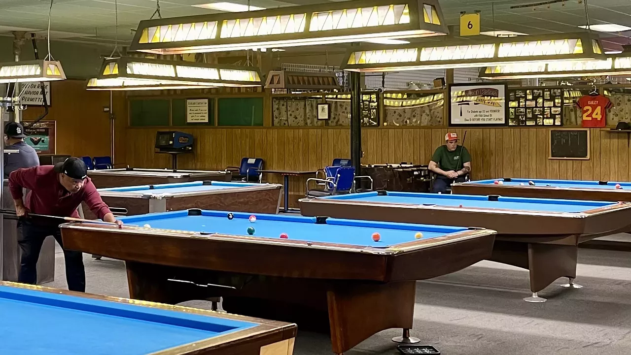 Cue and Cushion (2425 Woodson Road, Overland) tends to bring in the average pool player, but in the mornings it mostly sees the retired crowd looking for a relaxing game. With 15 tables perfectly lined up in the parlor, players can spread out and enjoy a game of one-on-one, multiples or just a solo practice session. Tables cost $3.90 per hour per person and the student and day rate is $3 per hour per person. Cue and Cushion is open from 10 a.m. to 1 a.m. daily.