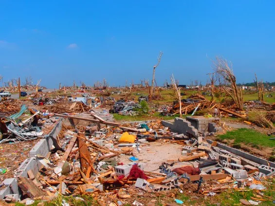 An entire neighborhood thrown into a blender, houses blown from their foundations and smashed to bits. Nothing but carnage as far as the eye can see. - Albert Samaha