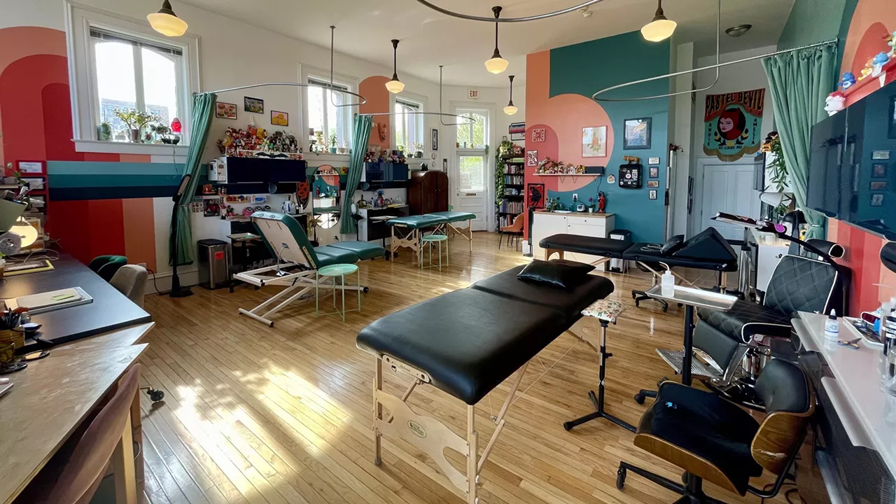 The pastel colors give Pastel Devil's studio a unique look.