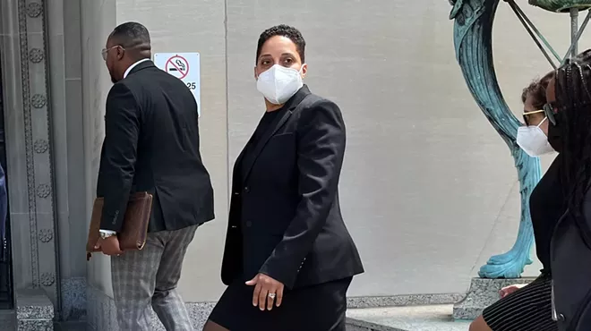 St. Louis Circuit Attorney Kim Gardner heads to court in April 2023.