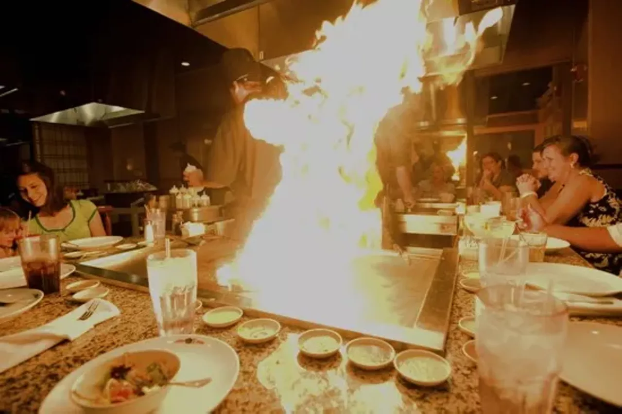 Kobe Steakhouse of Japan (645 Westport Plaza Drive, Maryland Heights; 314-469-3900) For a real tableside thrill, hit up Kobe Steakhouse of Japan, where chefs cook the food right in front of you on a flat grill with lots of fire, providing a real show. The teppanyaki-style cooking will thrill you and have you looking for the emergency exits. Photo credit: Kholood Eid