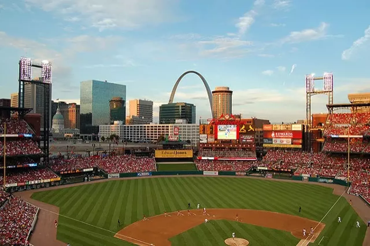 Busch Stadium for a Cardinals Game (700 Clark Avenue; 314-345-9600) If you're raising your kids right in St. Louis, you'll be taking them to quite a few Cardinals baseball games. Enduring the summer heat and sweating through your Cardinal red shirt are St. Louis traditions that your kids must learn early. And for you? You know a cold beer never tastes better than it does here. Sip it while you watch your kids run around the provided play area. Photo credit: Phil / Flickr