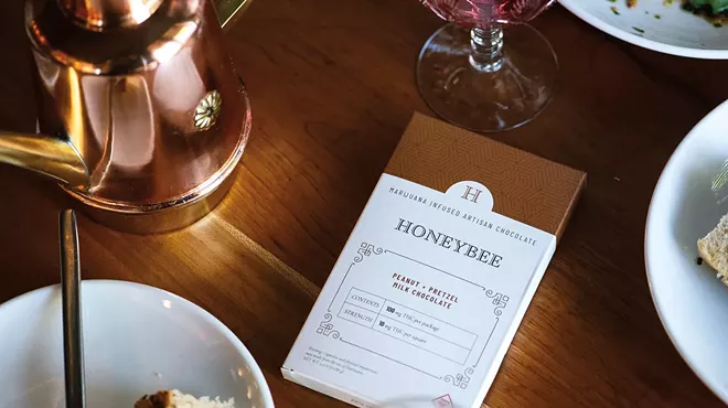 The Honeybee Pretzel + Peanut chocolate bar is an upscale edible.