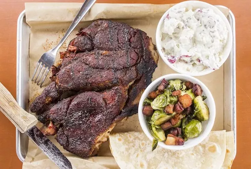 BEAST Craft BBQ's pork steak is so thick-cut, you could mistake it for a ribeye Delmonico. - MABEL SUEN