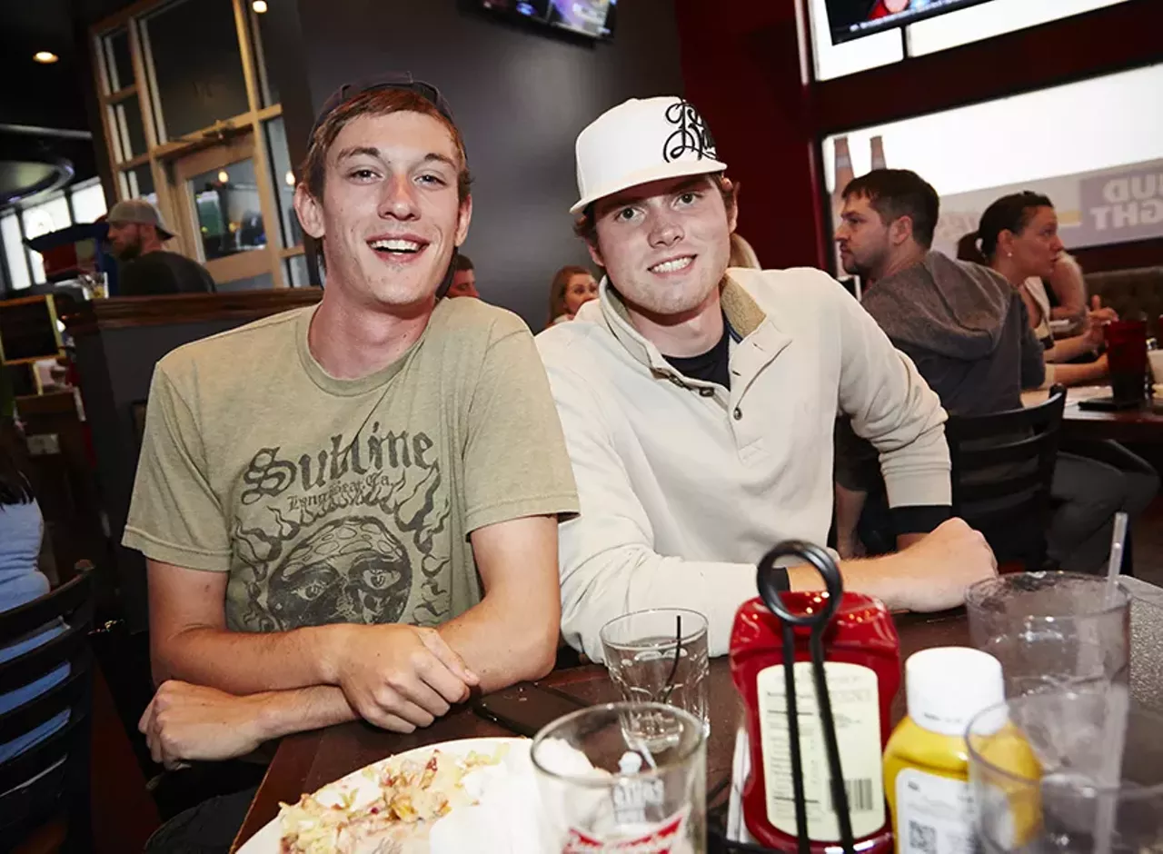 Grant and Will are very fond of near-topless waitresses.