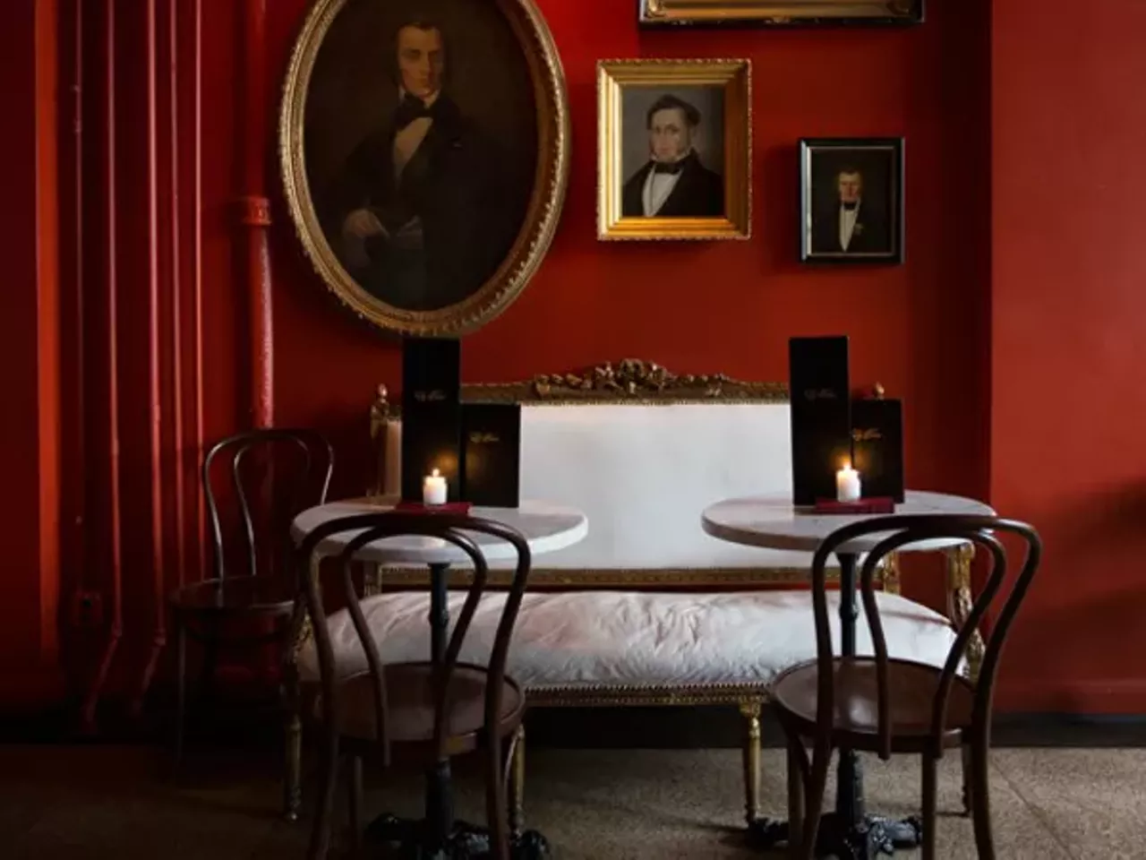 Bar Les Freres (7637 Wydown Boulevard; 314-725-8880) Zoe Robinson's French boite -- one of three restaurants she owns on Wydown -- will have your date swooning over its red walls and chic mix of old and new. And check out that antler collection on the walls! Find out more here. Photo credit: Jennifer Silverberg