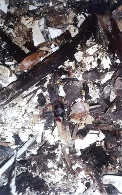 Blood on the ground at the scene where the Jane Doe was discovered in 1983. - Courtesy 314 Bird Studios