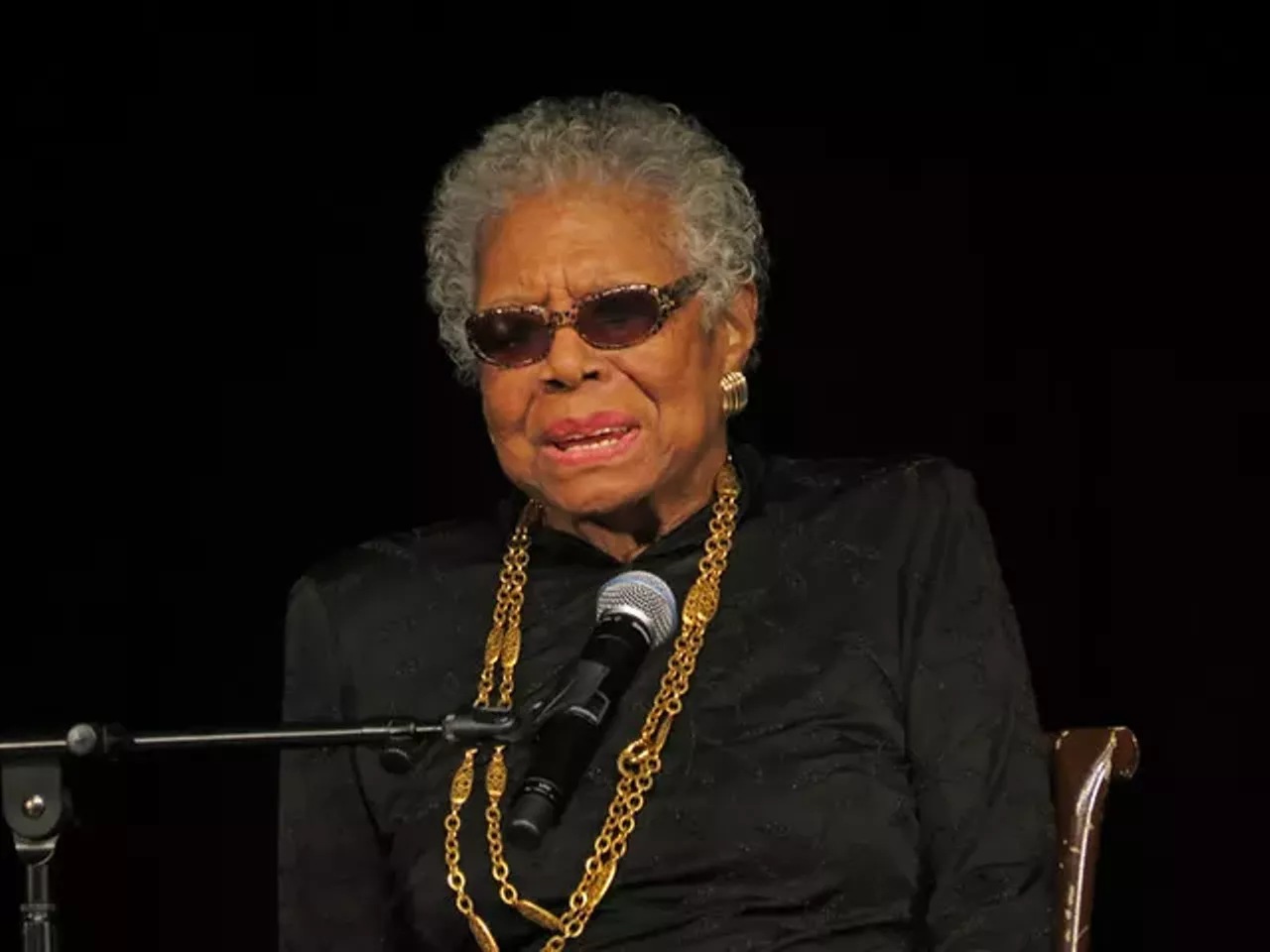 Maya Angelou Born in St. Louis, poet and civil rights activist Maya Angelou spent much of her childhood here in the Gateway to the West. Photo credit: York College of PA / Flickr